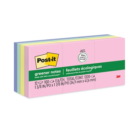 Post-It Note, Post-It, 1.5"X2", Assortd, PK12 653RPA